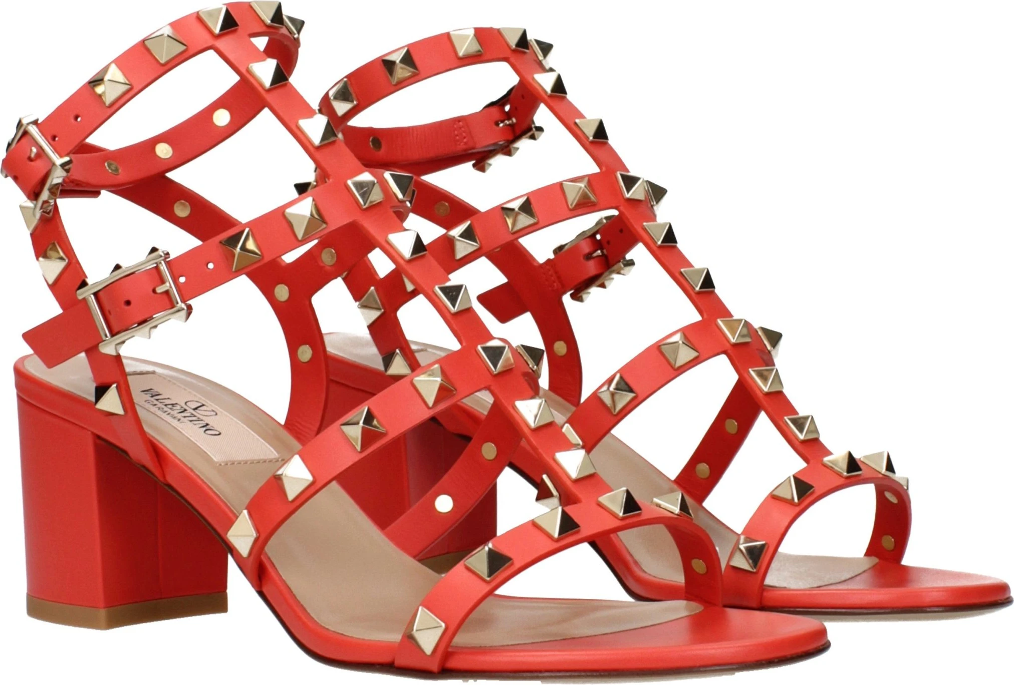 Sandals Valentino Garavani Orange Leather Platform Sandals