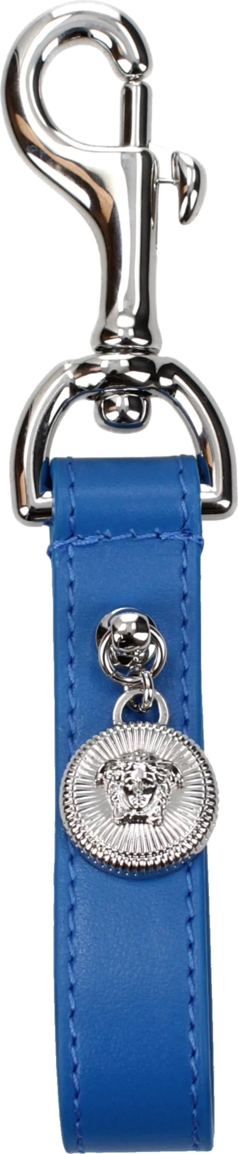Синий кожаный брелок Versace