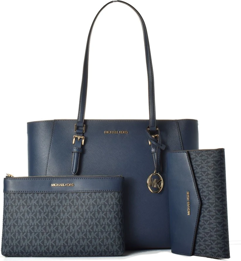 Синяя кожаная сумка-тоут Michael Kors