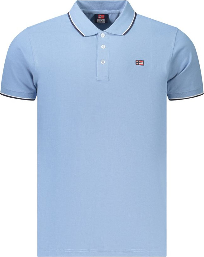 Polo Shirt Geographical Norway Azzurro Cotton Mens