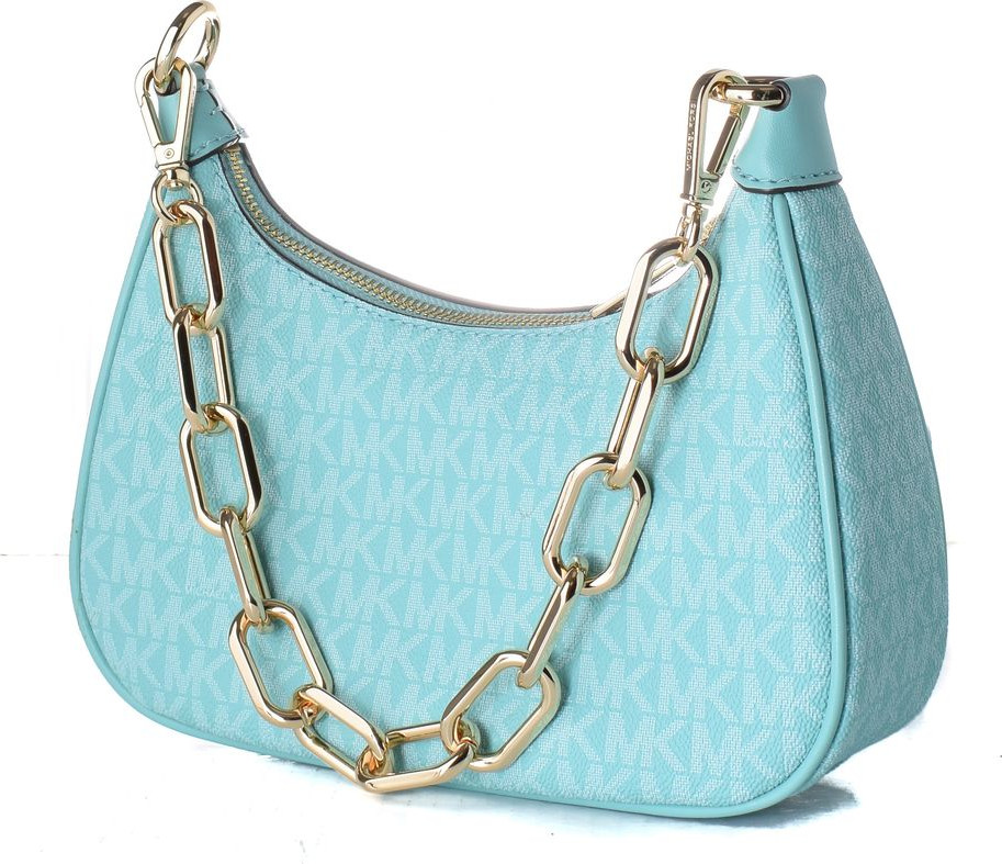 Синяя кожаная сумка Michael Kors