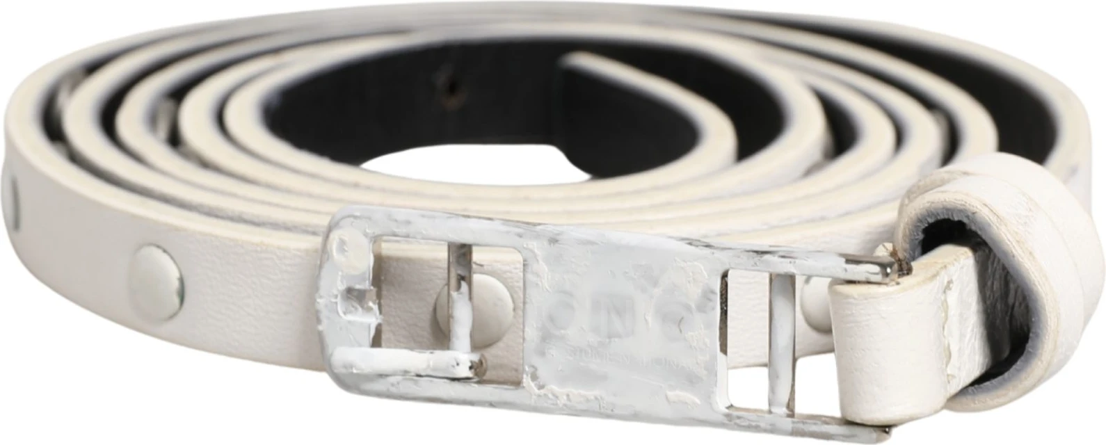 Ремень Costume National Белый Кожаный с заклепками Cintura Belt