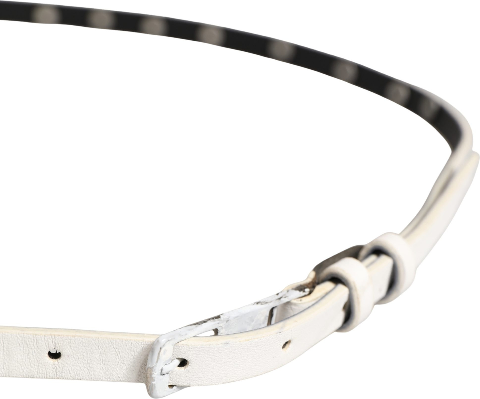 Ремень Costume National Белый Кожаный с заклепками Cintura Belt