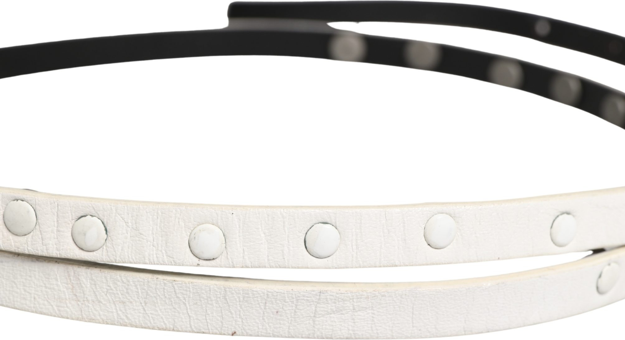 Ремень Costume National Белый Кожаный с заклепками Cintura Belt