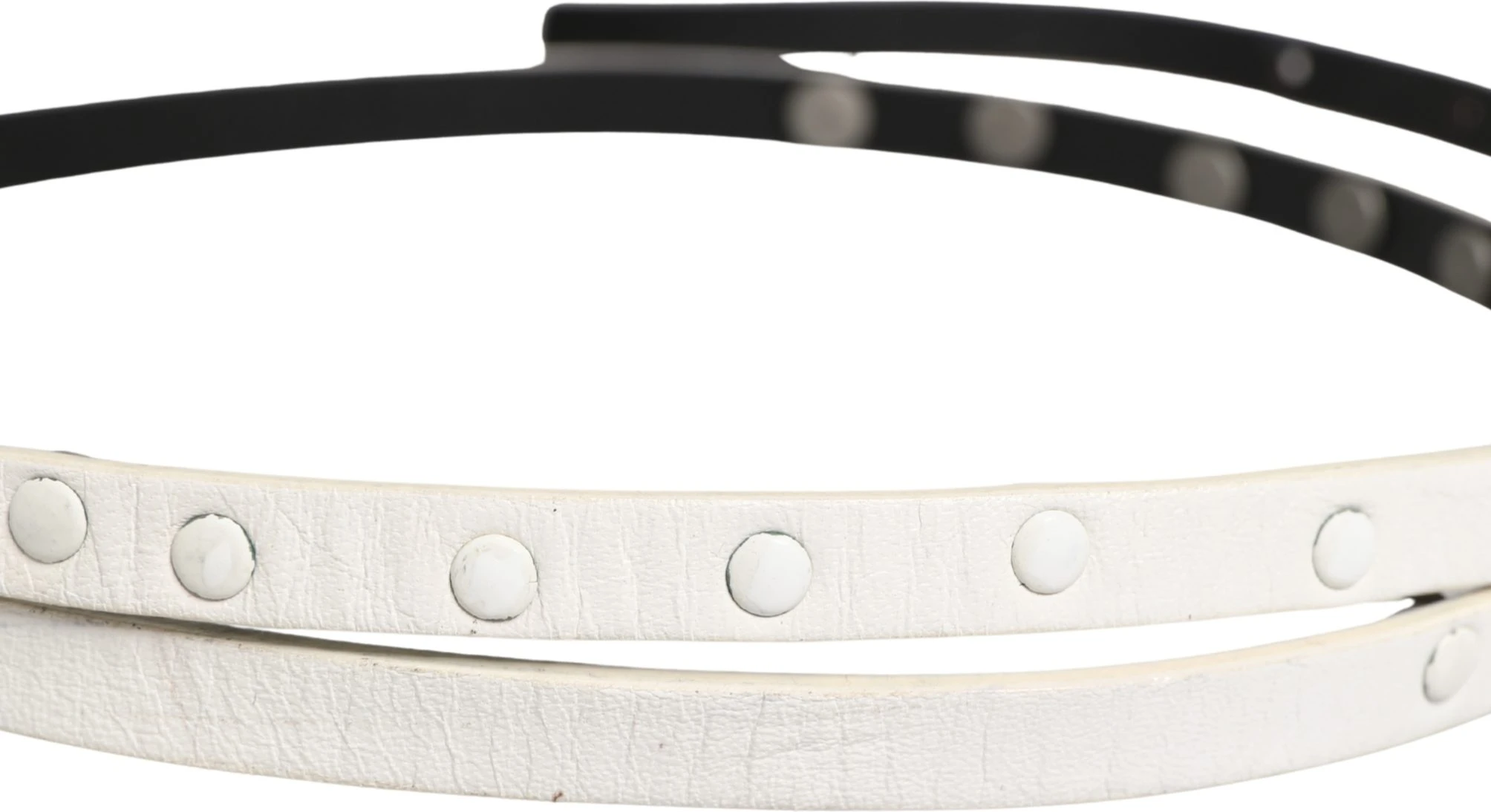Ремень Costume National Белый Кожаный с заклепками Cintura Belt