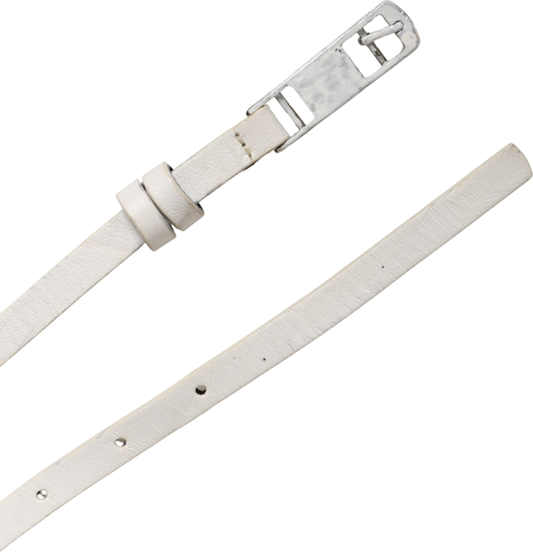 Ремень Costume National Белый Кожаный с заклепками Cintura Belt