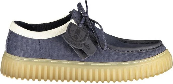 Синие мужские туфли Clarks из ткани