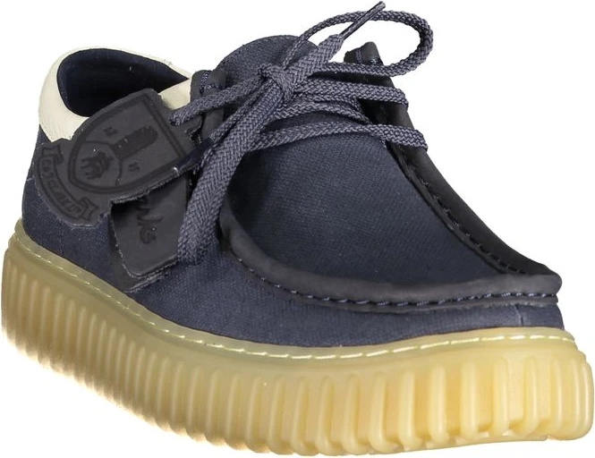 Синие мужские туфли Clarks из ткани