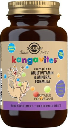 Жевательные мультивитамины и минералы Solgar Kangavites со вкусом Bouncin' Berry