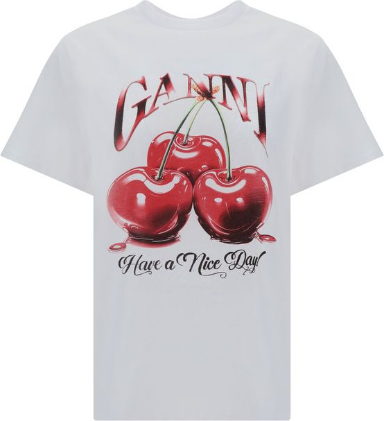 T-Shirt GANNI White Cotton