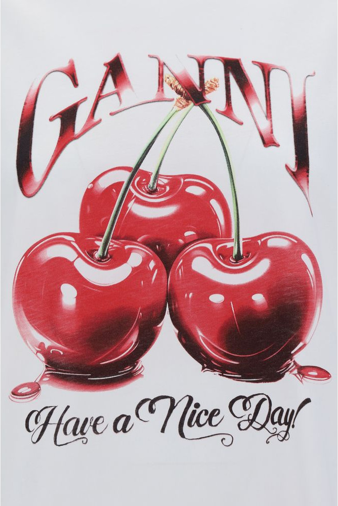 T-Shirt GANNI White Cotton