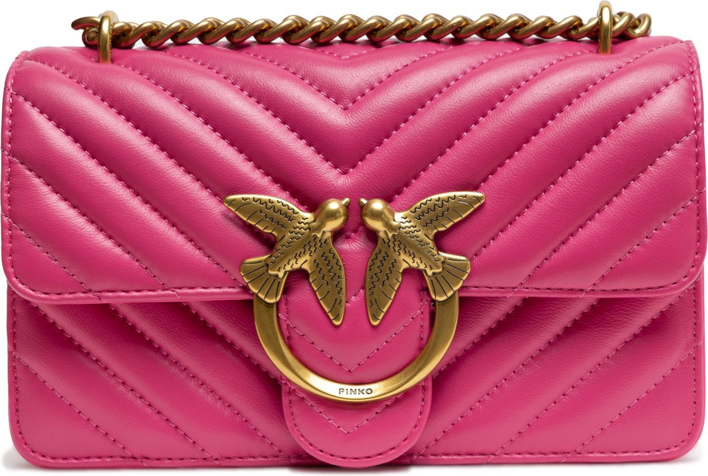 Мини-сумка Pinko Pink Leather Love One
