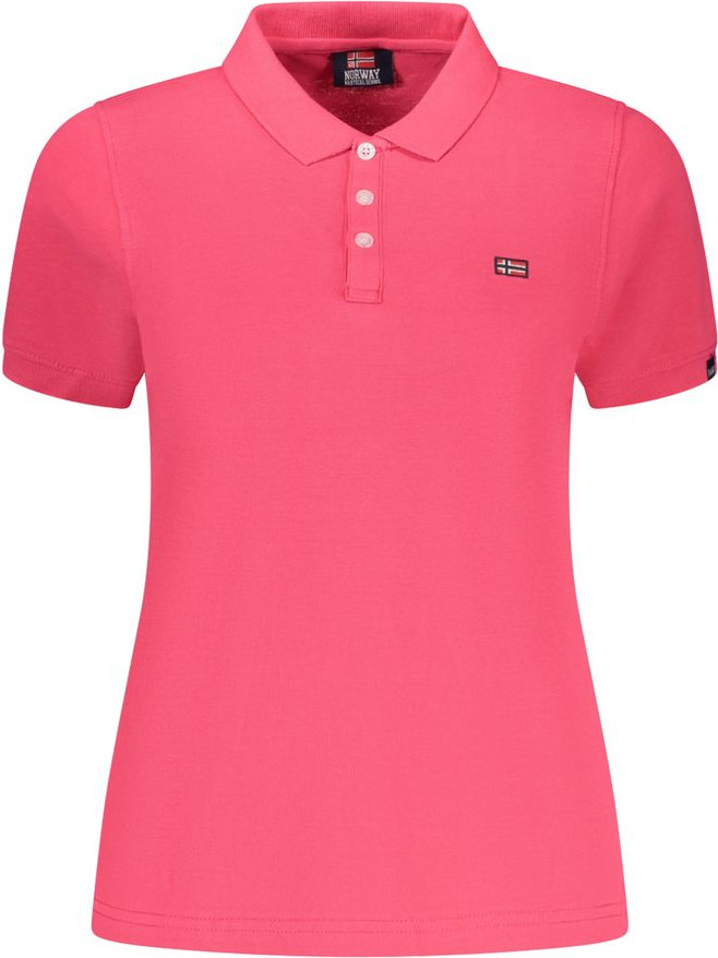 Polo Shirt Geographical Norway Pink Cotton