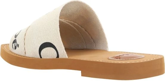 White Rubber Flat Sandals by Chloe