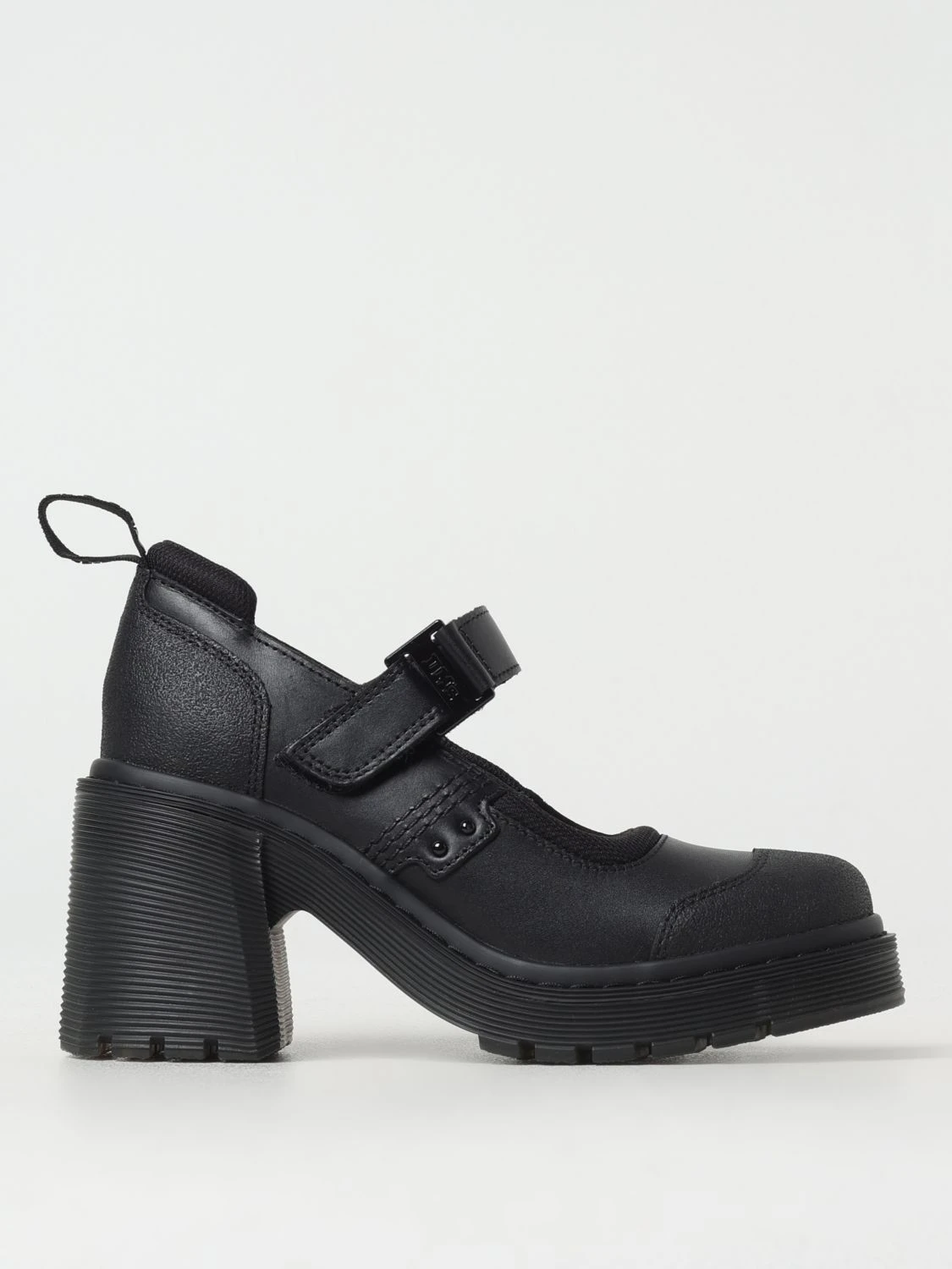Черные кожаные туфли Dr. Martens на платформе