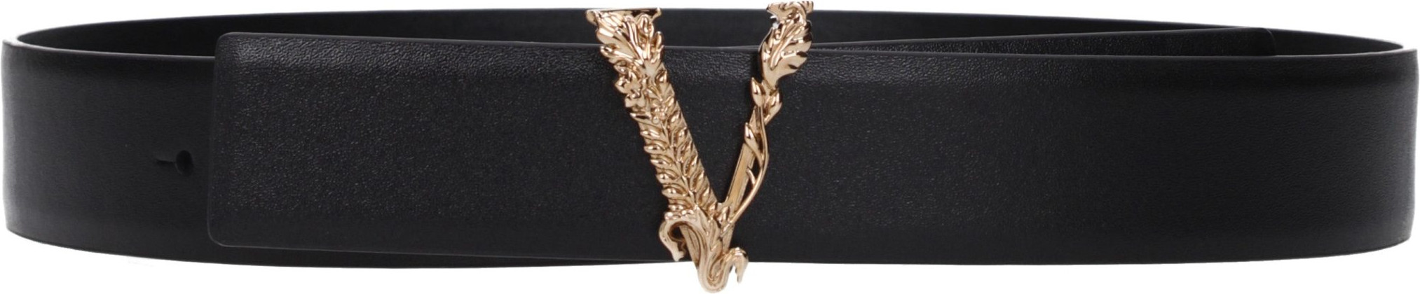 Черный кожаный ремень Regular от Versace