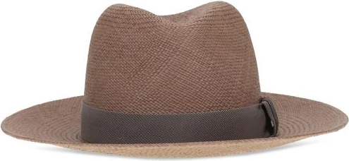 Hat Brunello Cucinelli Brown Straw Fedora
