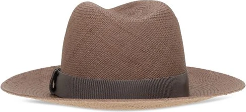 Hat Brunello Cucinelli Brown Straw Fedora