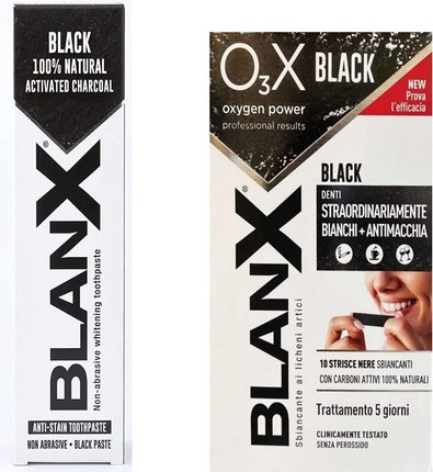 Отбеливающие полоски Blanx O3x Oxygen Power Активный уголь
