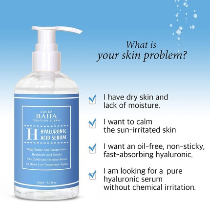 Увлажняющая сыворотка для лица Cos De Baha Pure Hyaluronic Acid 1%