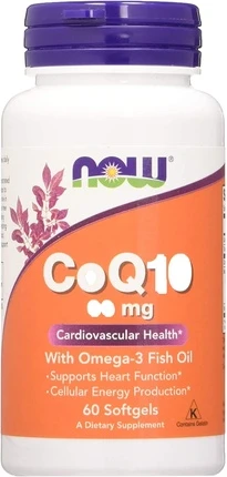 Коэнзим Q10 с Омега-3 в мягких капсулах Now Foods