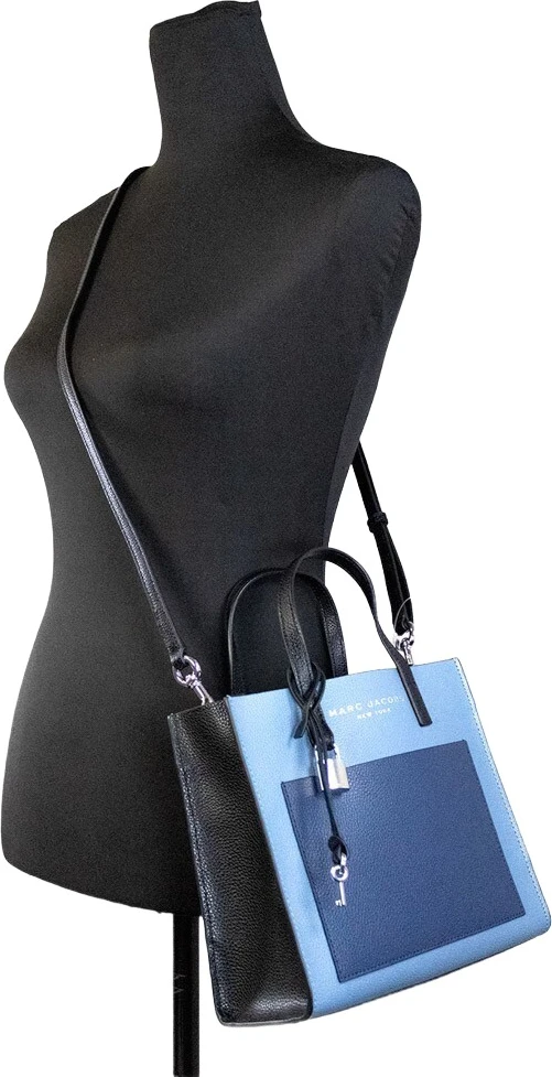 Сумка-тоут The Marc Jacobs Grind Mini Blue Heaven Colorblock из кожи