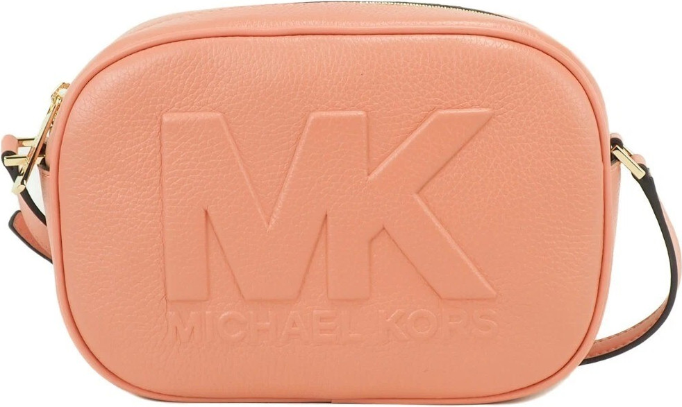 Michael Kors Jet Set Travel Medium Sherbert Leather Oval Camera Crossbody Bag