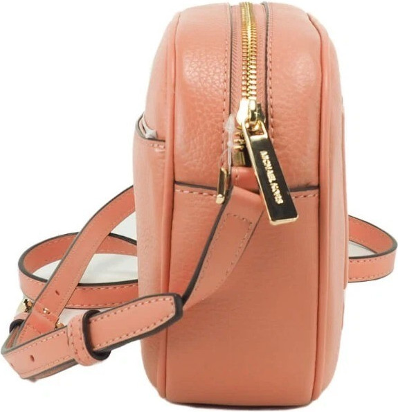 Michael Kors Jet Set Travel Medium Sherbert Leather Oval Camera Crossbody Bag