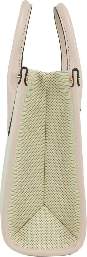 Michael Kors Mirella Small Powder Blush Canvas Shopper Crossbody Handbag