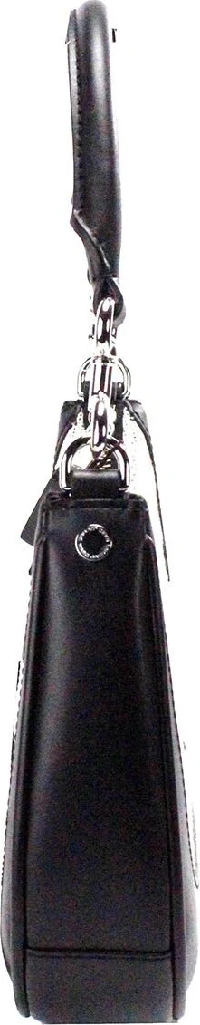 Сумка The Marc Jacobs, натуральный черный холст, кожа, хобо, на плечо