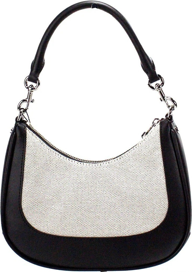 Сумка The Marc Jacobs, натуральный черный холст, кожа, хобо, на плечо