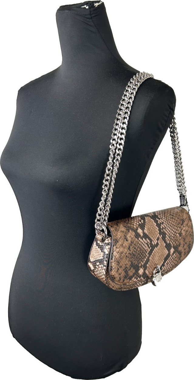 Michael Kors Mila Small Snakeskin Messenger Crossbody Bag