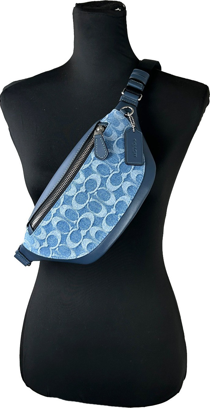 Сумка-пояс Coach Warren Mini Signature Denim