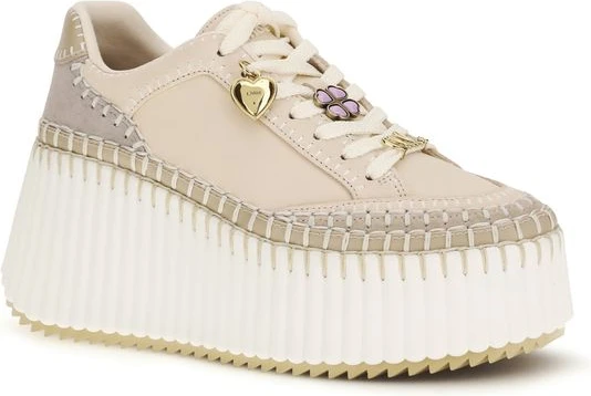 Sneakers Chloe Beige Calf Leather Bos Taurus Platform Sneakers