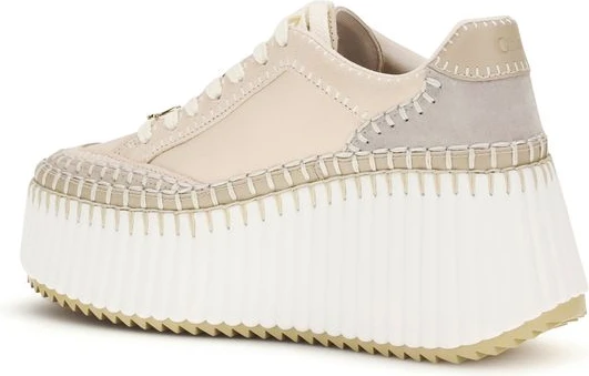 Sneakers Chloe Beige Calf Leather Bos Taurus Platform Sneakers