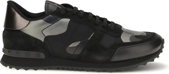 Athletic Sneakers Valentino Garavani Rockrunner Camouflage Noir