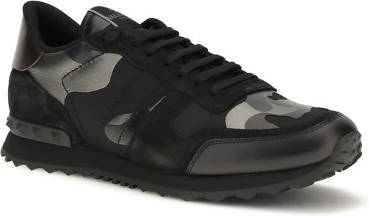 Athletic Sneakers Valentino Garavani Rockrunner Camouflage Noir