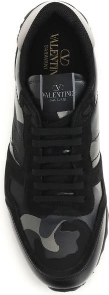 Athletic Sneakers Valentino Garavani Rockrunner Camouflage Noir