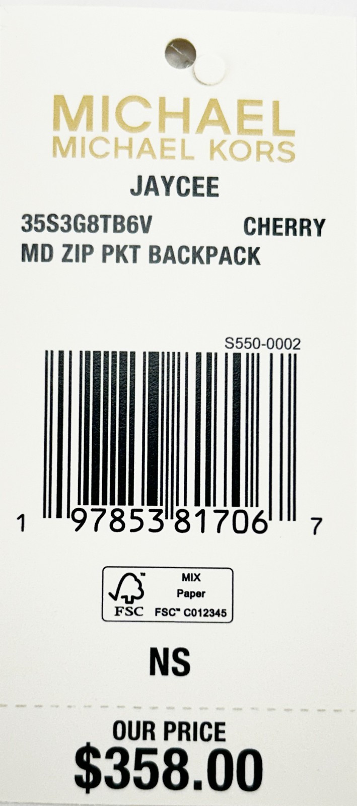 Рюкзак Michael Kors Jaycee Medium Cherry Signature PVC