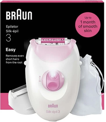 Эпилятор Braun Silk-épil 3 3033 Розовый эпилятор с кабелем
