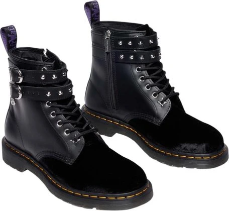 Чёрные кожаные ботинки Dr. Martens на шнуровке