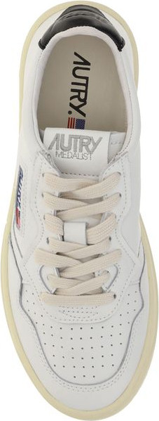 White Calf Leather Bos Taurus Low Top Sneakers