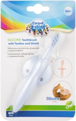 Baby Silicone Toothbrush with Teething Ring and Shield Canpol