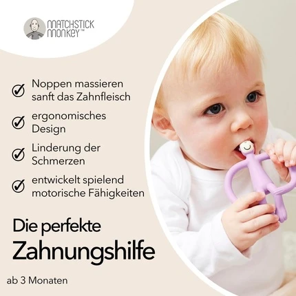 Кольцо для прорезывания зубов Matchstick Monkey Original Teething Ring Baby Teething Aid with Soft Nubs