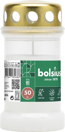 Candle White Bolsius Memorial Candle No 3 With Lid