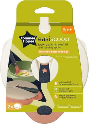 Миски для кормления с крышкой для путешествий и ложкой Tommee Tippee