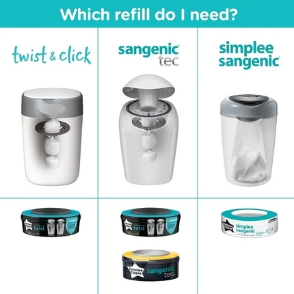 Улучшенные сменные кассеты для подгузников Tommee Tippee Twist and Click