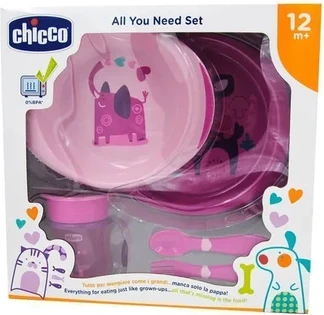 Набор для кормления Chicco All You Need Set Pappa 12м Розовый Набор из 5 предметов