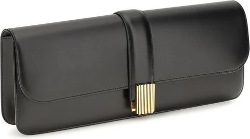 Clutch Bag Khaite Black Calf Leather Bos Taurus