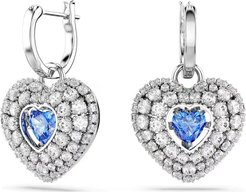 Серьги Swarovski Серые из нержавеющей стали